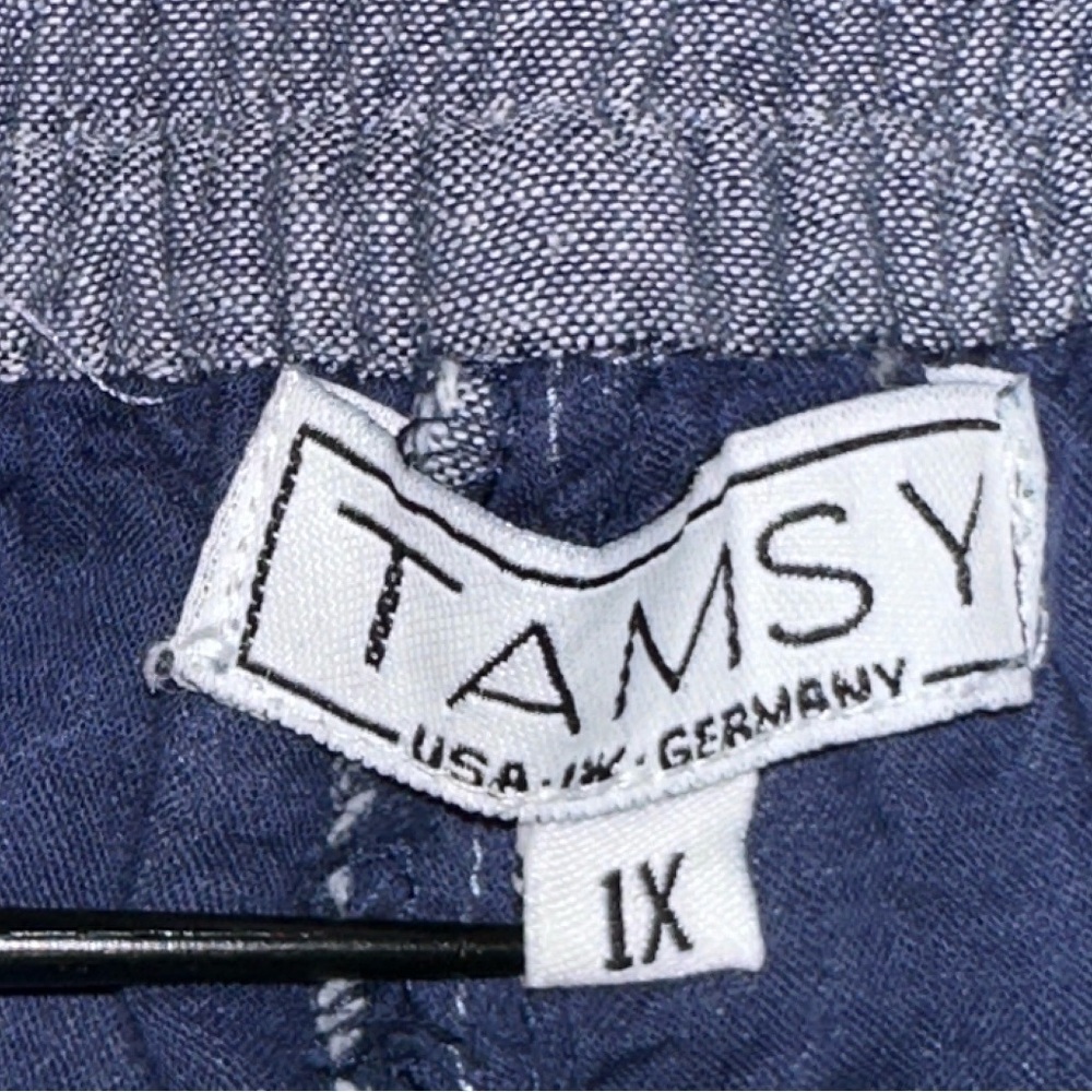 Tamsy 1X Women’s Cotton Wide-Leg Pants with Layered Look School Office Casual - Picture 3 of 7
